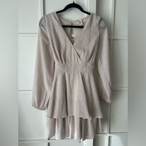 Japna Cream Long Sleeve Layered Dress